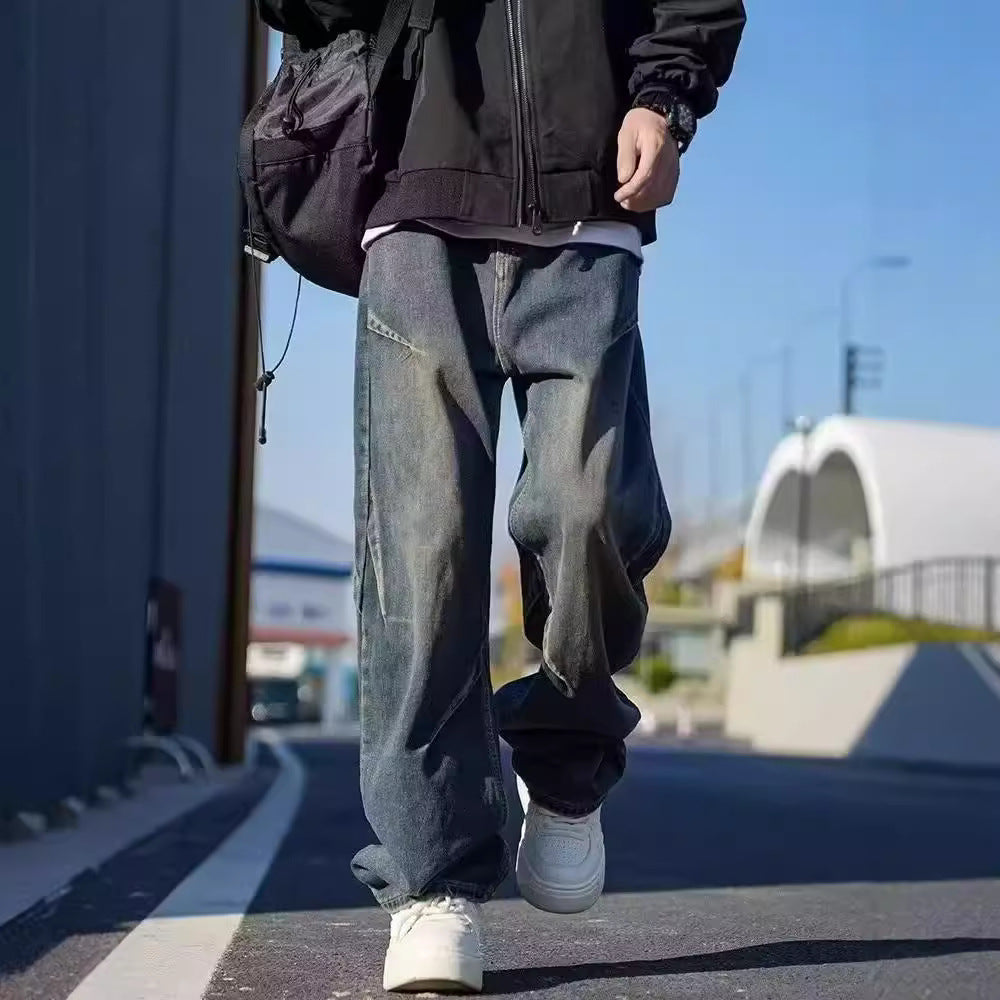 American Retro Distressed Loose Jeans